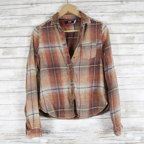 BDG Urban Ourfitters Plaid Flannel sz Sm *Flawed* - Picture 3 of 5